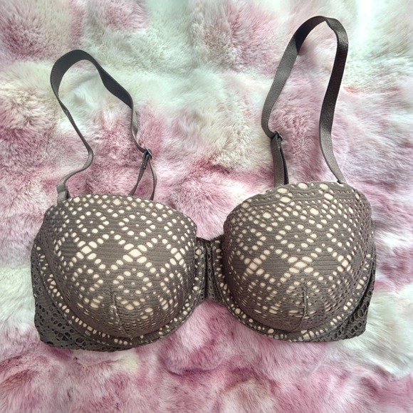 Victoria's Secret Other - Victoria's Secret Multi-Way Convertible Strapless Bra‎ 36C Taupe Lace NWOT